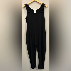 Smash + Tess Black Sleeveless Ruffle Arm Jumpsuit Medium Bamboo